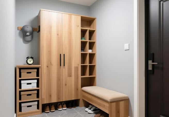 小型玄關(guān)柜收納設(shè)計指南:小空間也能實現(xiàn)“進門即整潔”